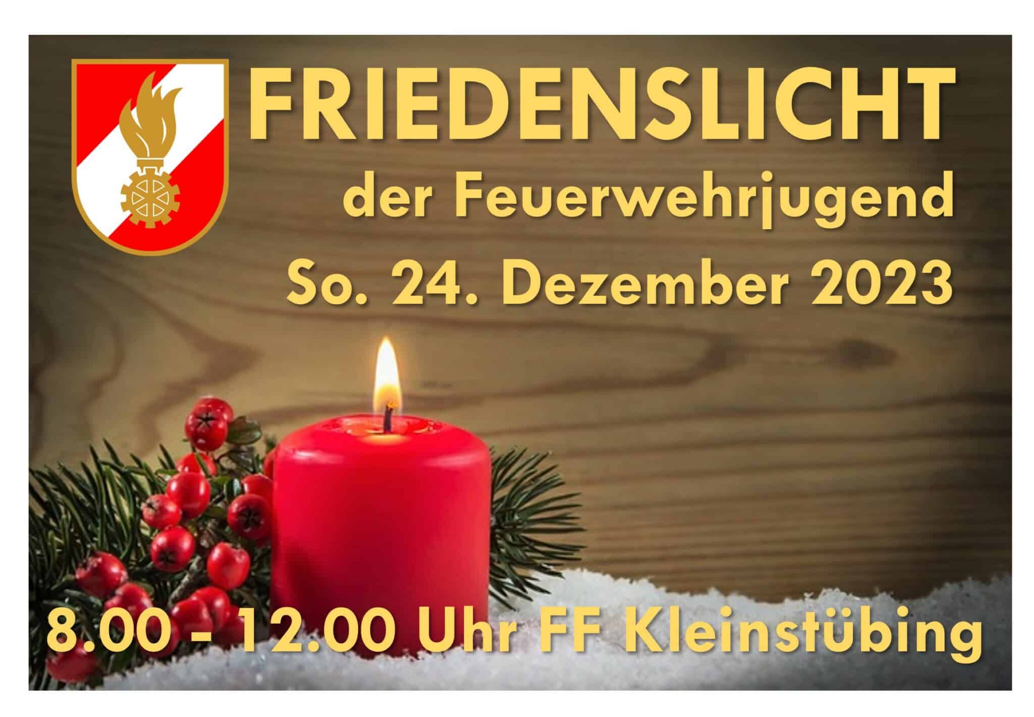 Friedenslicht der Feuerwehrjugend 2023 Freiwillige Feuerwehr Kleinstübing